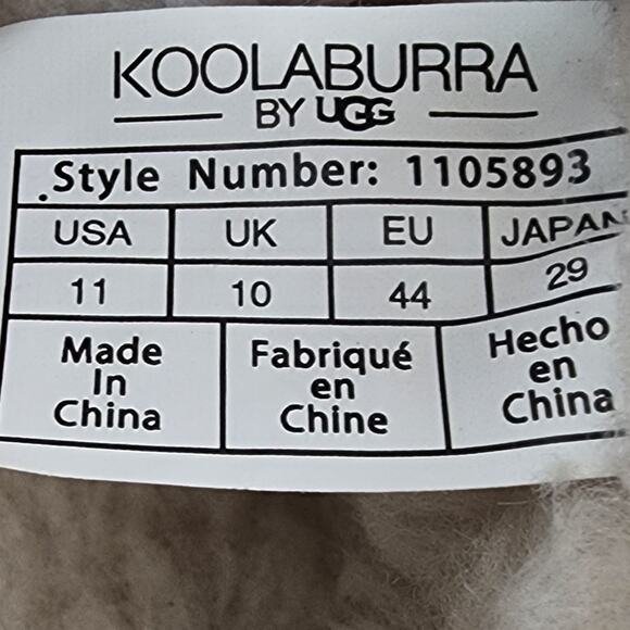 Koolaburra by UGG Slippers Men 11 Tipton Taupe Suede Faux Fur Lining 1105893 - Picture 9 of 10